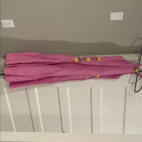 Fanm Mon, Pink Floral Embroidered Maxi Dress, Size S - Picture 4 of 9